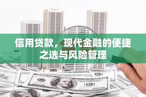 佛冈信用贷款，现代金融的便捷之选与风险管理