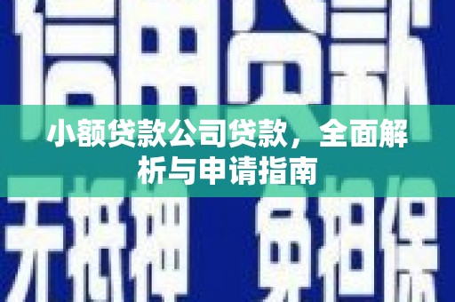 佛冈小额贷款公司贷款，全面解析与申请指南