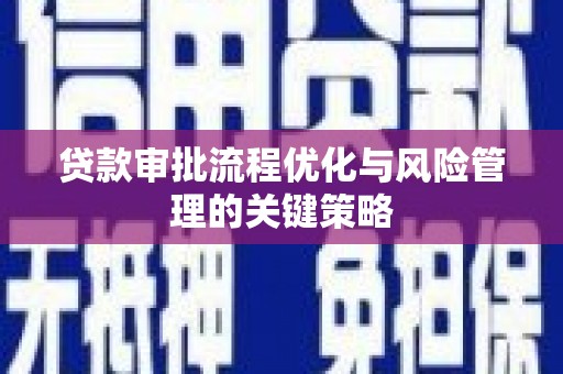 佛冈贷款审批流程优化与风险管理的关键策略