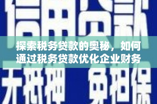 佛冈探索税务贷款的奥秘，如何通过税务贷款优化企业财务