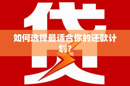 佛冈如何选择最适合你的还款计划？